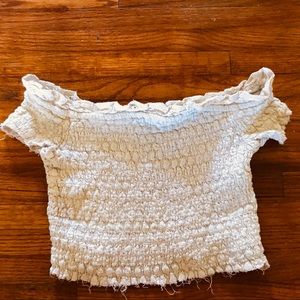AE smocked distressed crop top